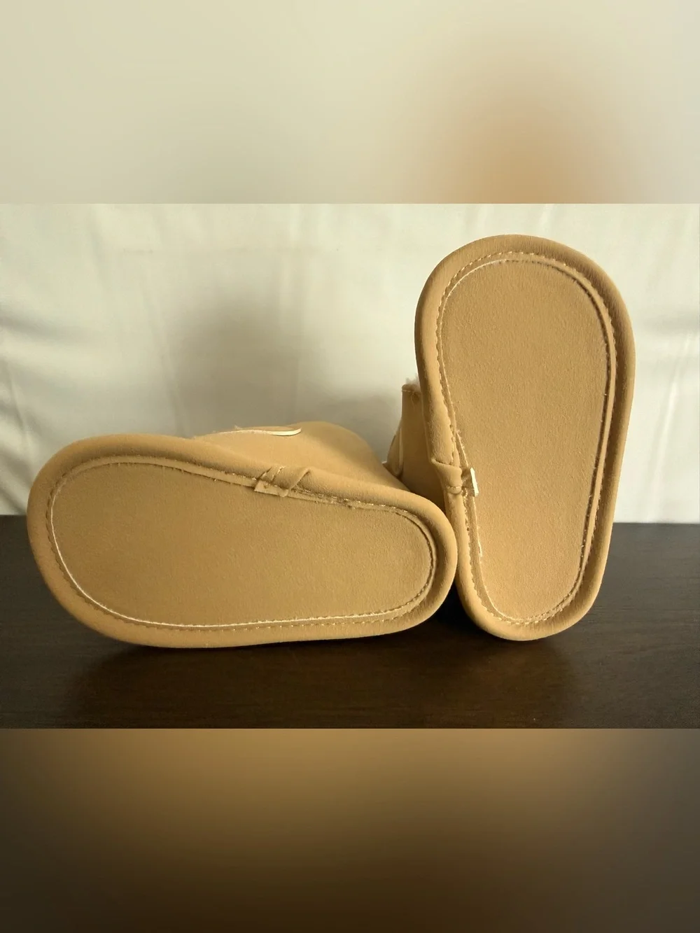Infant Tan Fleece-Lined Animal Face Boots